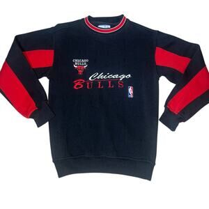 Vintage Chicago Bulls NBA embroidered color block crew neck sweatshirt youth M